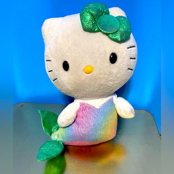 HELLO KITTY Ty BEANIE BABIES VTG 2013 RAINBOW MERMAID KITTY w/SPARKLY TAIL FIN - Picture 2 of 13